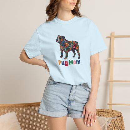 Pug Mom Floral T-Shirt