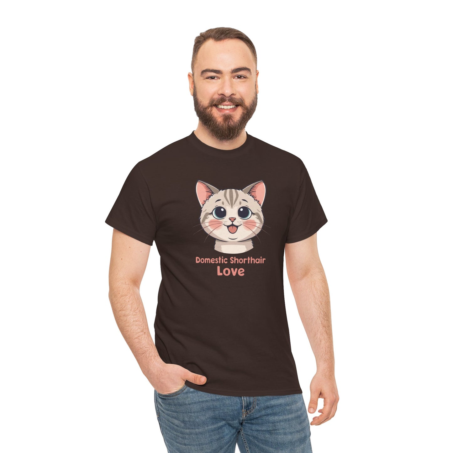 Domestic Shorthair Cat Love T-Shirt — Cute Kitten Graphic Tee