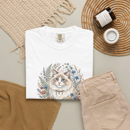 Ragdoll Cat Floral Wreath T-Shirt