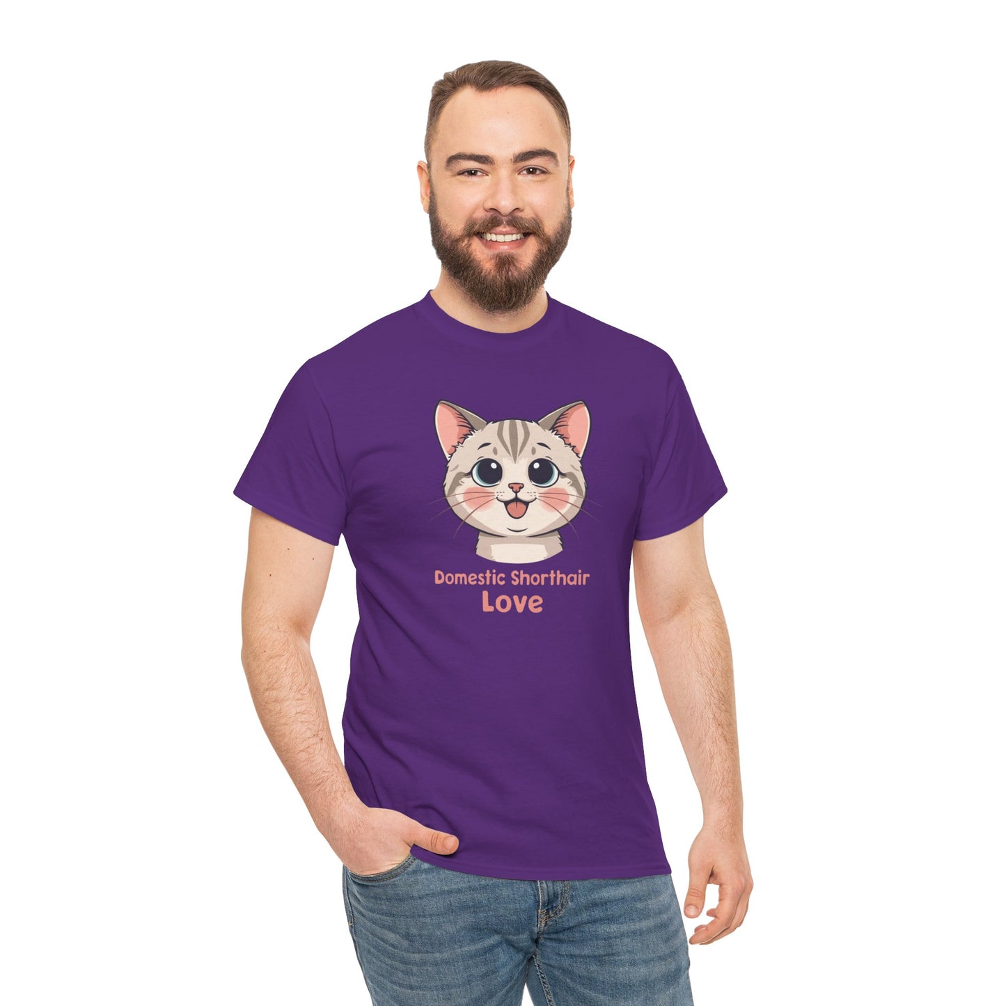 Domestic Shorthair Cat Love T-Shirt — Cute Kitten Graphic Tee
