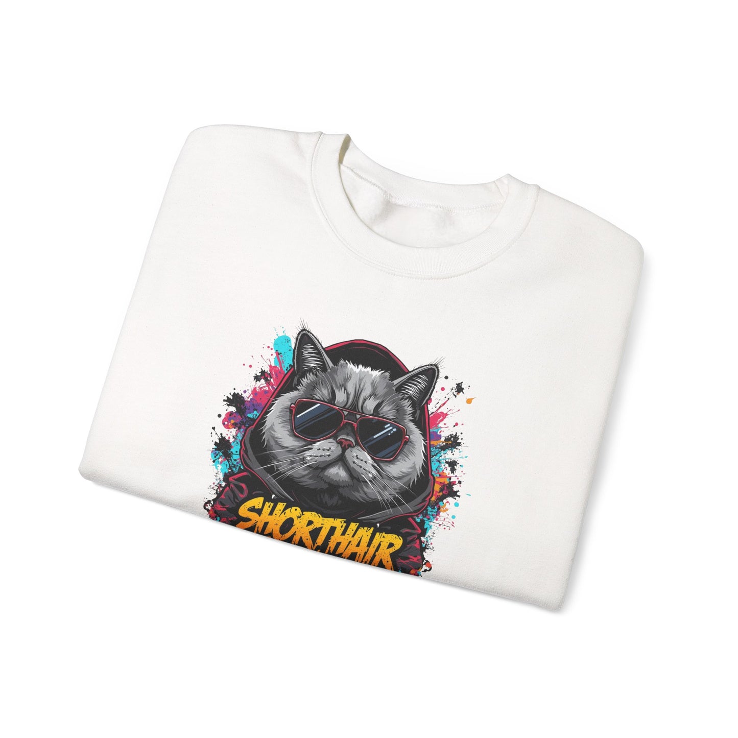 Shorthair Squad Cat Sweatshirt – Graphic Crewneck for Cat Lovers