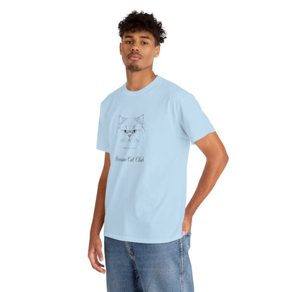 Persian Cat Club Tee — Cute Minimal Cat Face T-Shirt