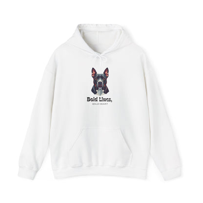 Dog Lover Hoodie - "Bold Lines" Staffordshire Bull Terrier Portrait Pullover