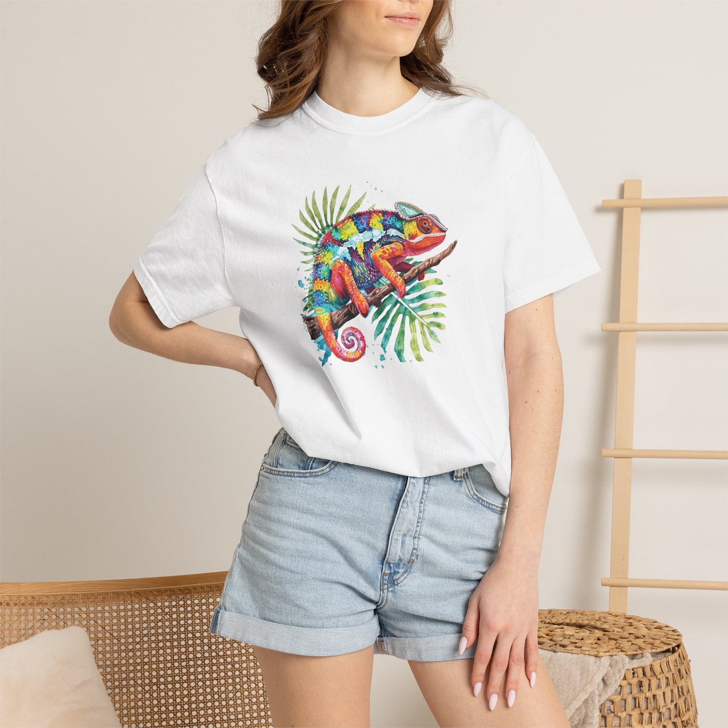 Chroma Chameleon T-Shirt | Tropical Reptile Graphic Tee for Pet Lovers