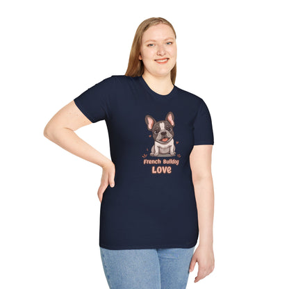 French Bulldog Love T-Shirt — Cute Frenchie Graphic Tee for Dog Lovers