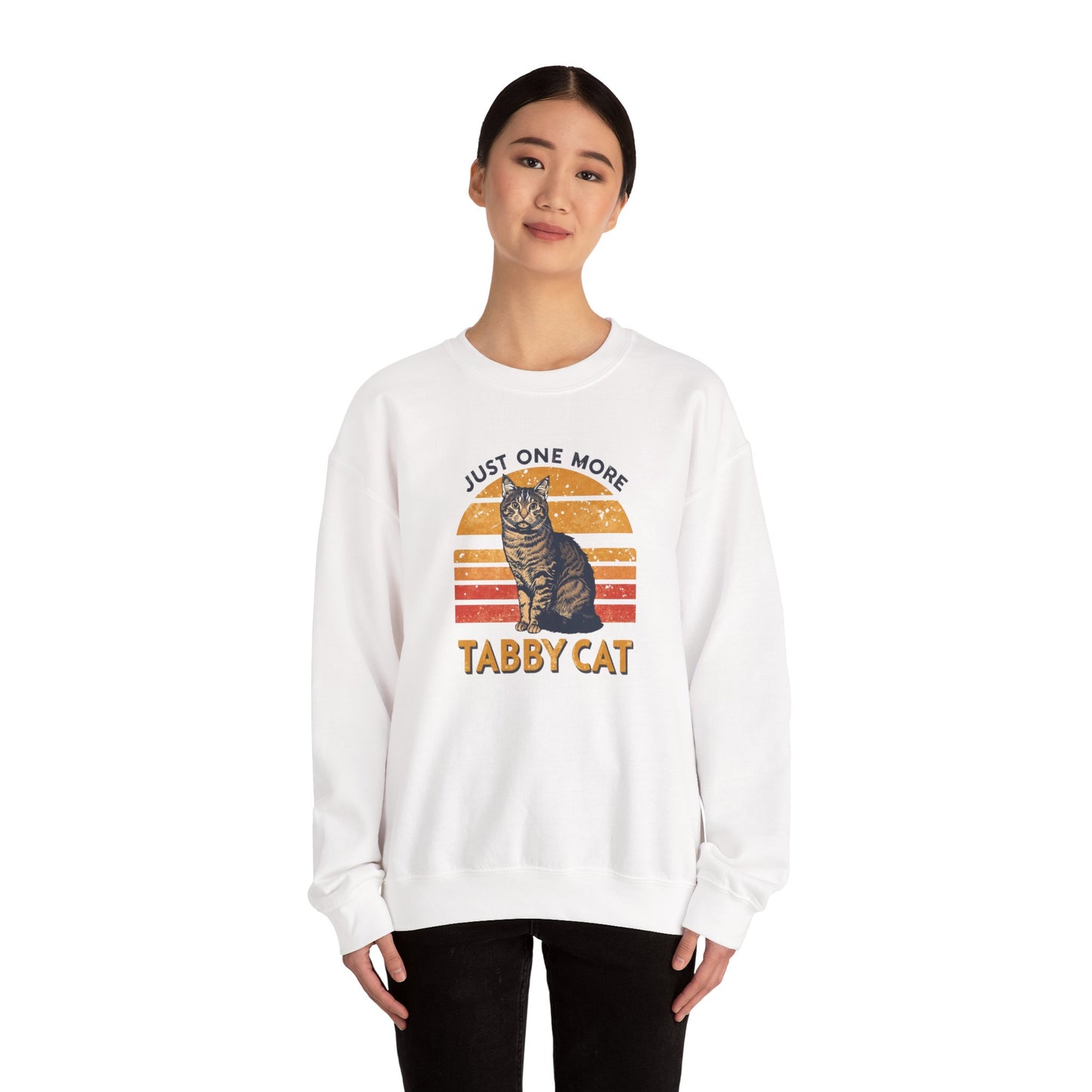 Tabby Cat Crewneck Sweatshirt – "Just One More Tabby Cat" Retro Graphic