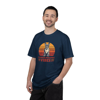 French Bulldog Vibes T-Shirt — Retro Sunset Dog Graphic Tee
