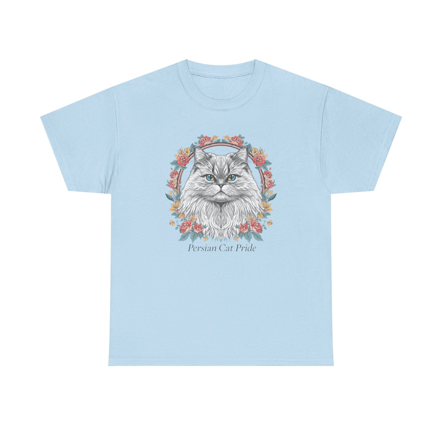 Cat Portrait Tee — "Purrson of Power" Floral Maine Coon Graphic T-Shirt