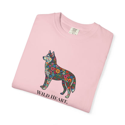 Floral Husky T-Shirt- "Wild Heart, Soft Soul" Graphic Tee
