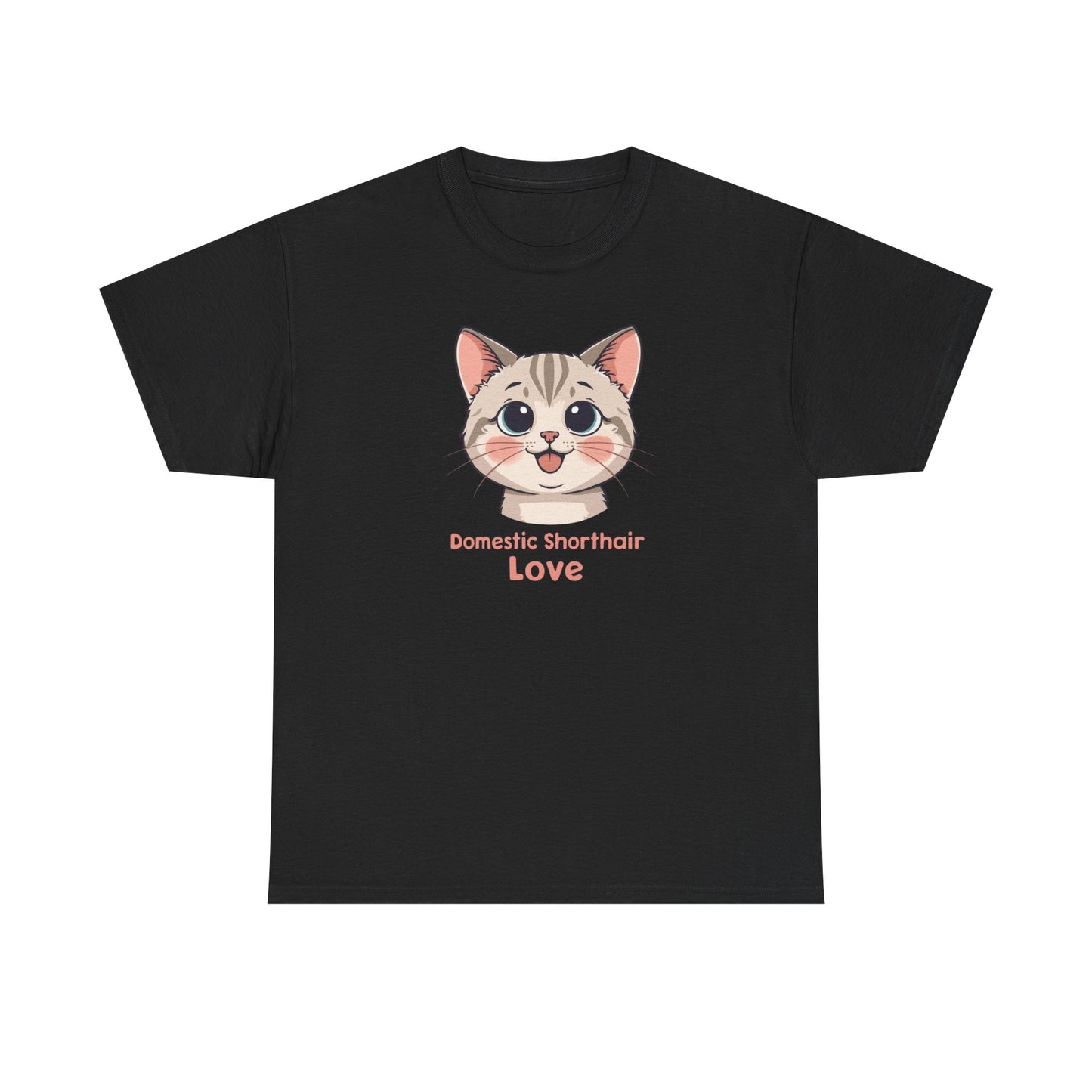 Domestic Shorthair Cat Love T-Shirt — Cute Kitten Graphic Tee