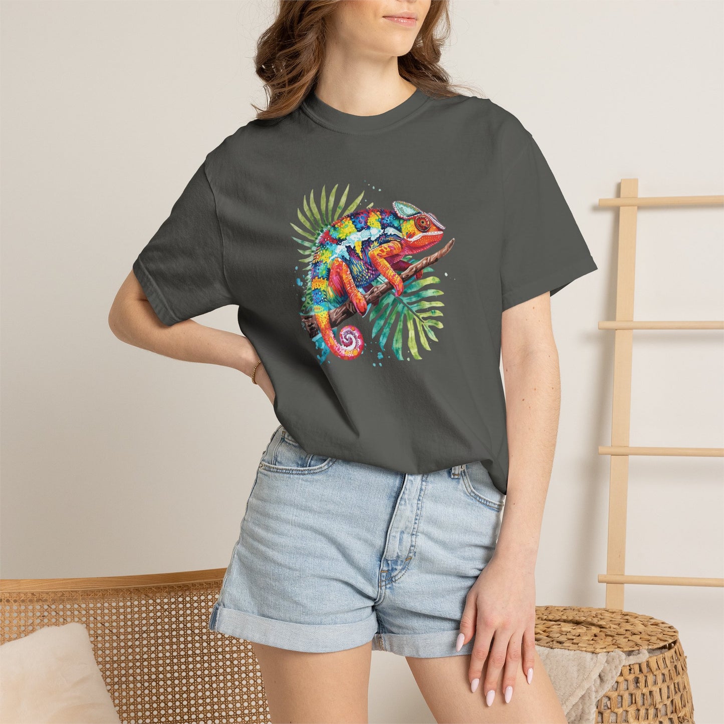 Chroma Chameleon T-Shirt | Tropical Reptile Graphic Tee for Pet Lovers