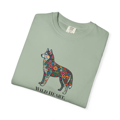 Floral Husky T-Shirt- "Wild Heart, Soft Soul" Graphic Tee