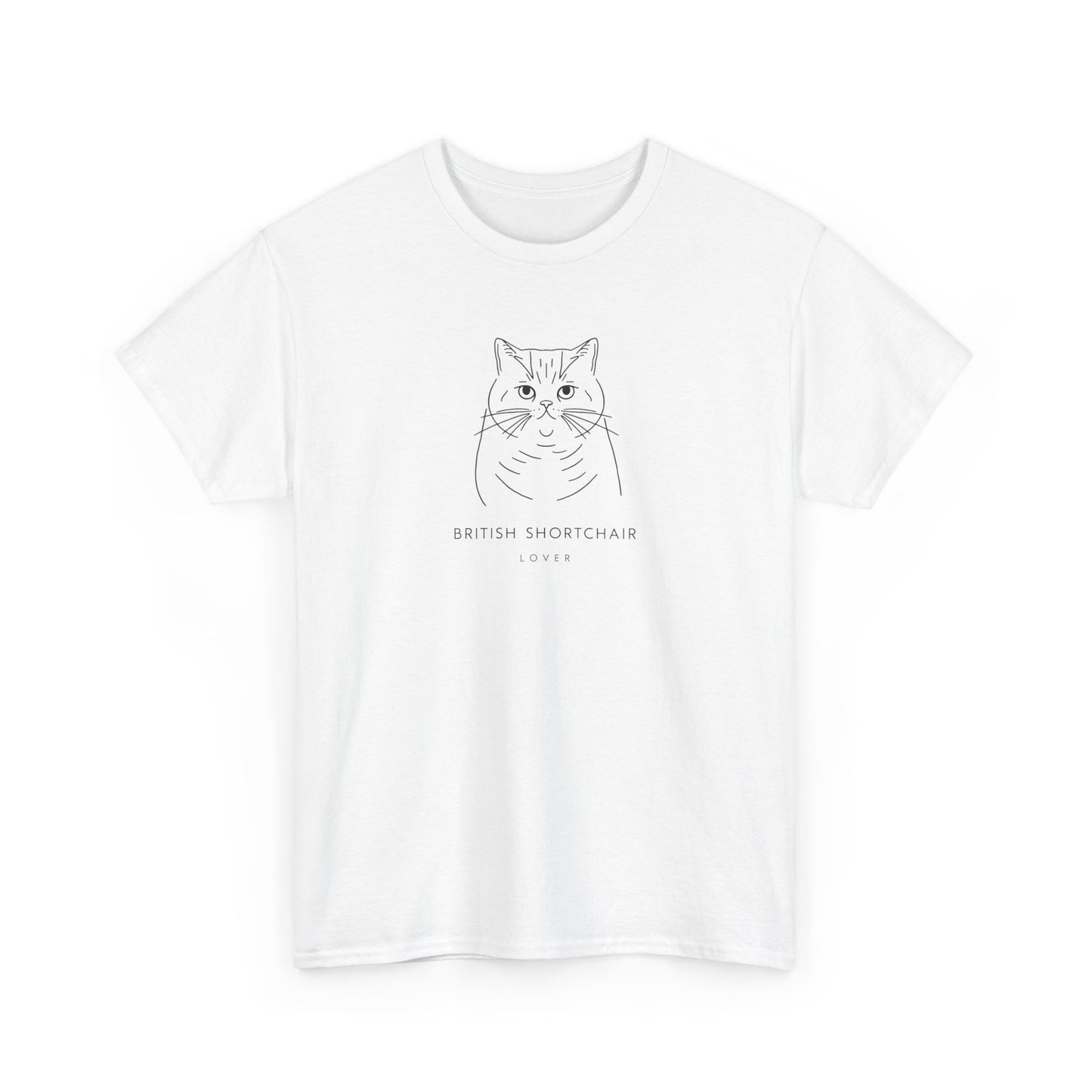 Cat Portrait T-Shirt — Minimal British Shorthair Line Art Tee