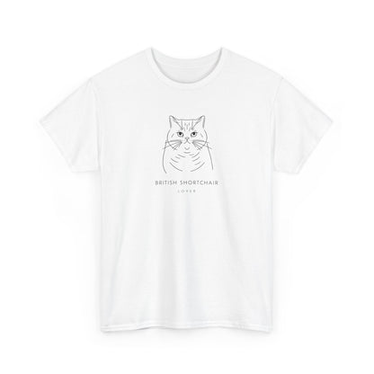 Cat Portrait T-Shirt — Minimal British Shorthair Line Art Tee