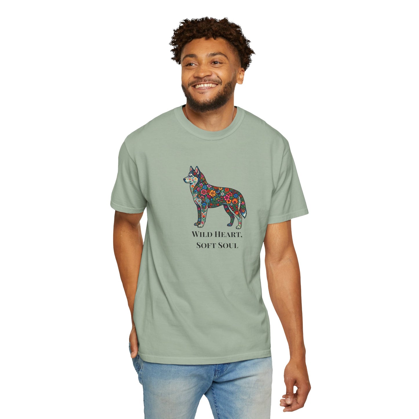 Floral Husky T-Shirt- "Wild Heart, Soft Soul" Graphic Tee