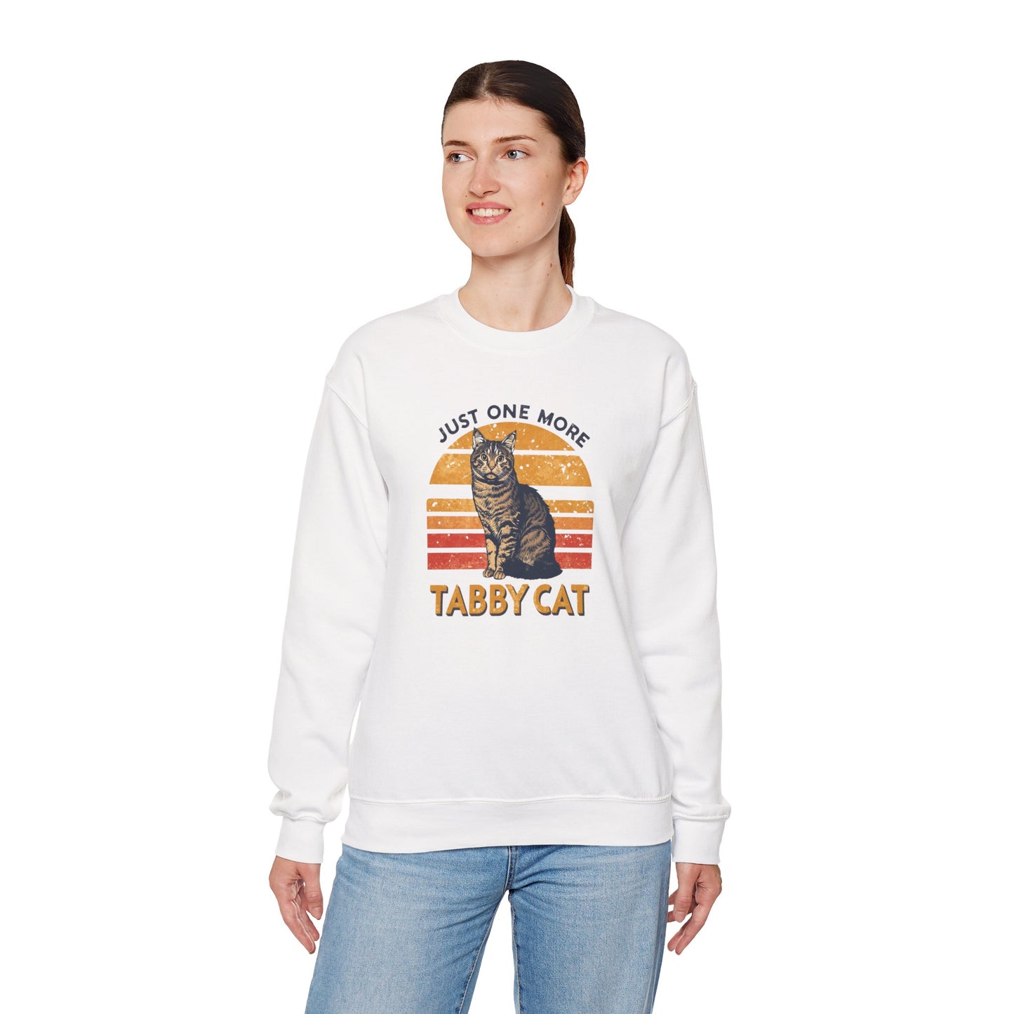 Tabby Cat Crewneck Sweatshirt – "Just One More Tabby Cat" Retro Graphic