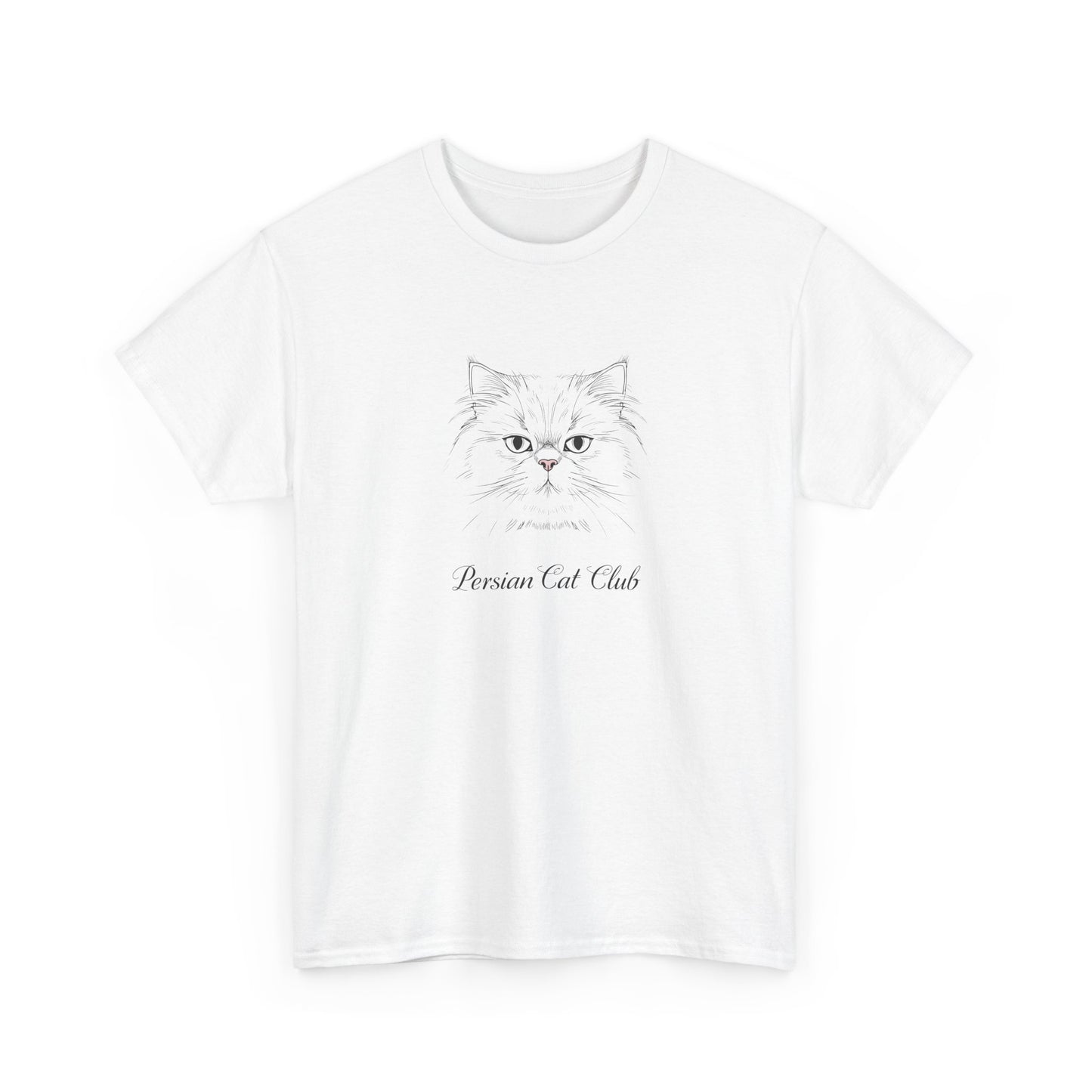 Persian Cat Club Tee — Cute Minimal Cat Face T-Shirt