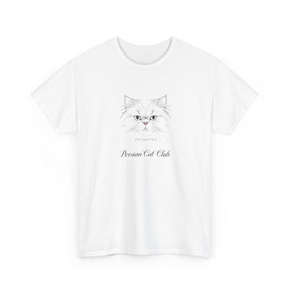Persian Cat Club Tee — Cute Minimal Cat Face T-Shirt