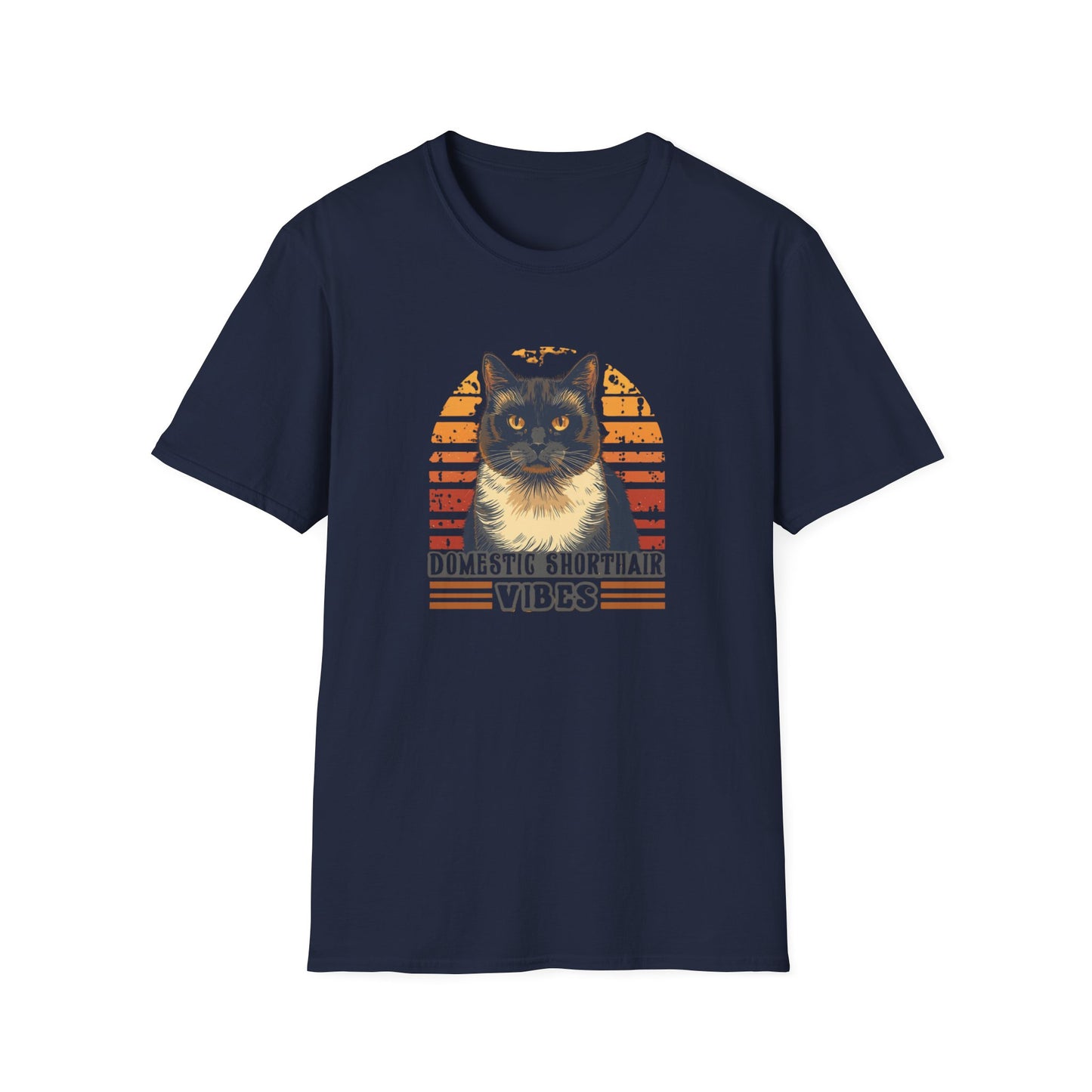 Domestic Shorthair Vibes T-Shirt — Retro Cat Lover Tee