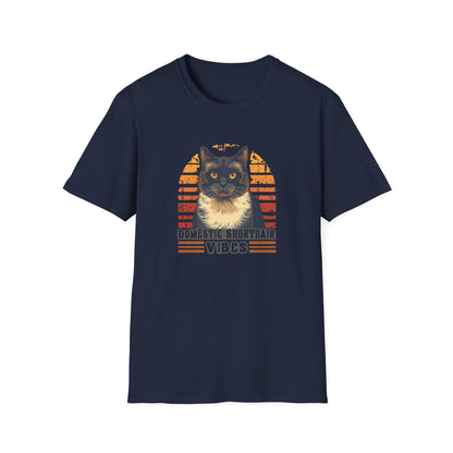 Domestic Shorthair Vibes T-Shirt — Retro Cat Lover Tee