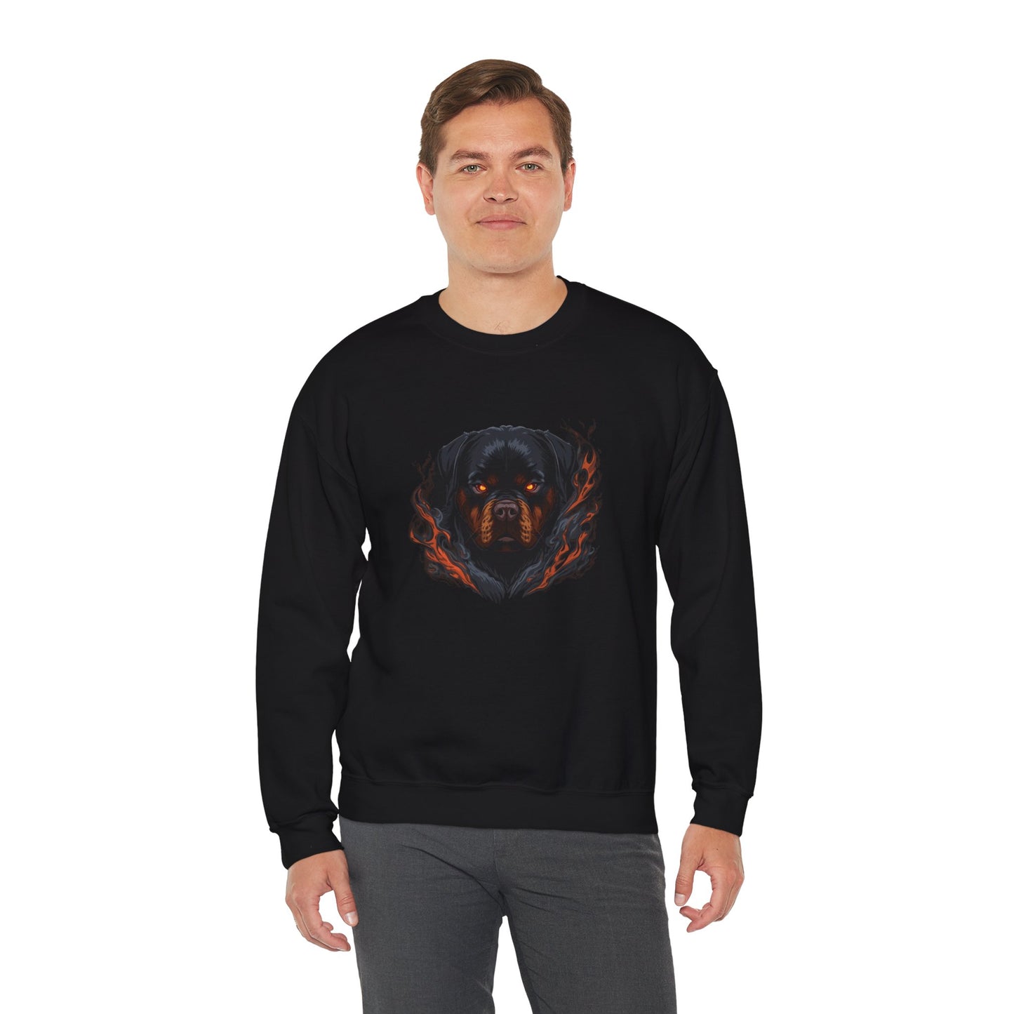 Rottweiler Flame Crewneck Sweatshirt