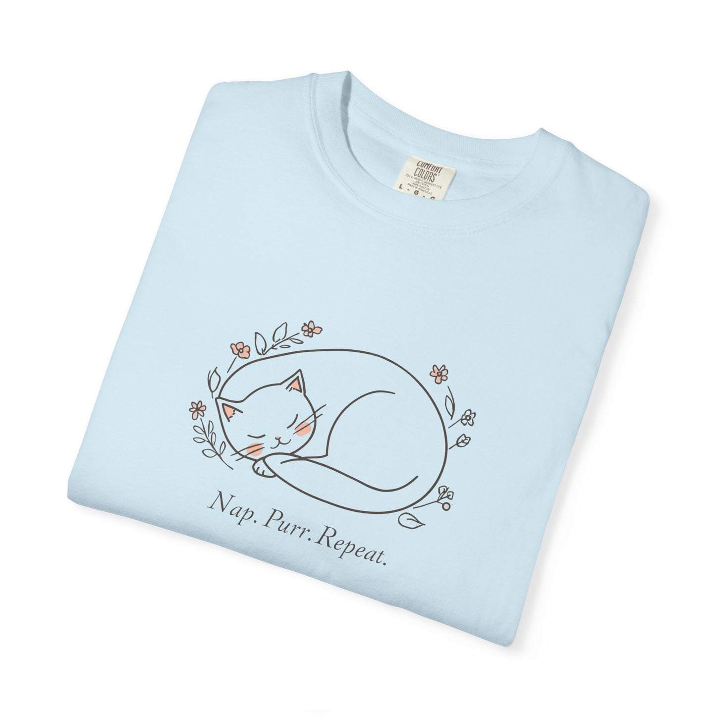 Cat Nap T-Shirt — "Nap Peer Repose" Cute Sleeping Cat Graphic Tee