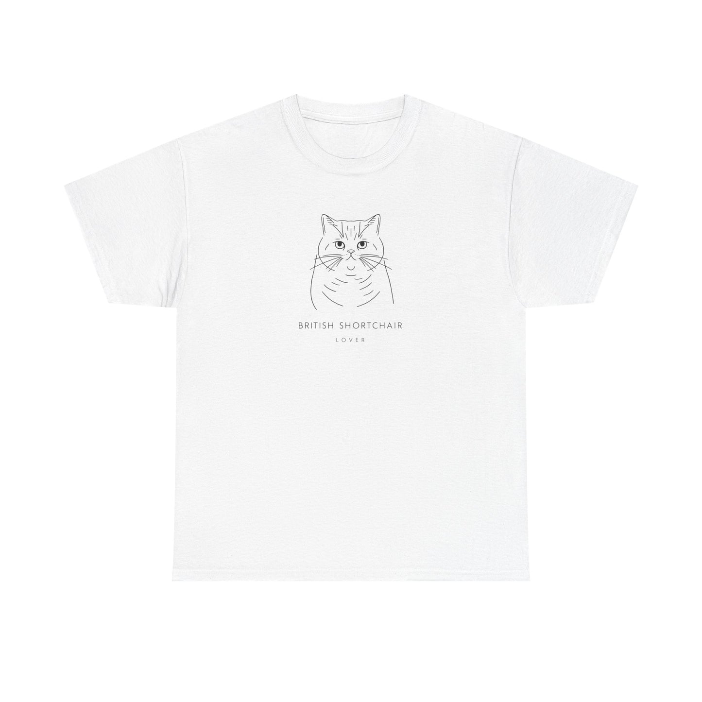 Cat Portrait T-Shirt — Minimal British Shorthair Line Art Tee