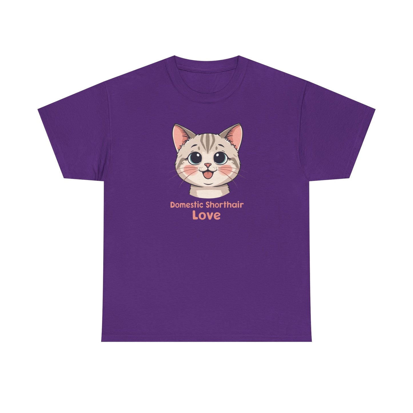 Domestic Shorthair Cat Love T-Shirt — Cute Kitten Graphic Tee
