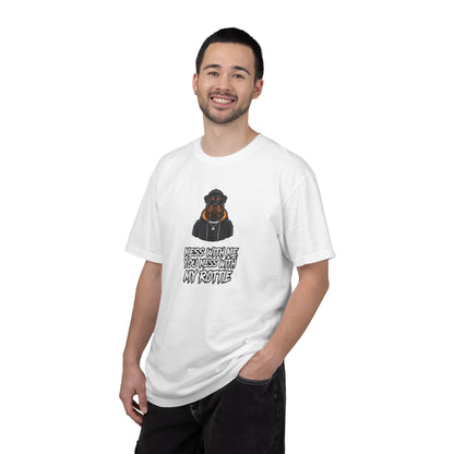Rottweiler Graphic T-Shirt - "Mess With Me You Mess With My Rottie" Dog Lover Tee