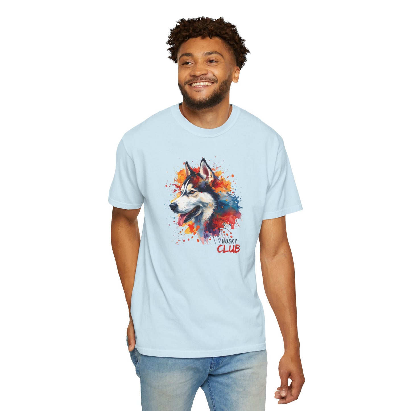 Husky Watercolor T-Shirt -'Husky Club' Artistic Dog Tee