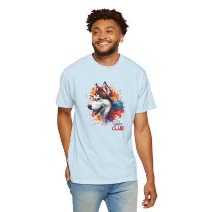 Husky Watercolor T-Shirt -'Husky Club' Artistic Dog Tee