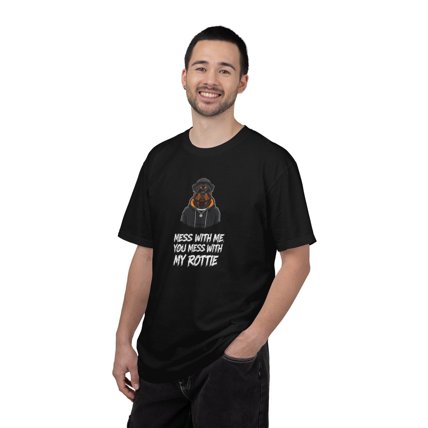 Rottweiler Graphic T-Shirt - "Mess With Me You Mess With My Rottie" Dog Lover Tee