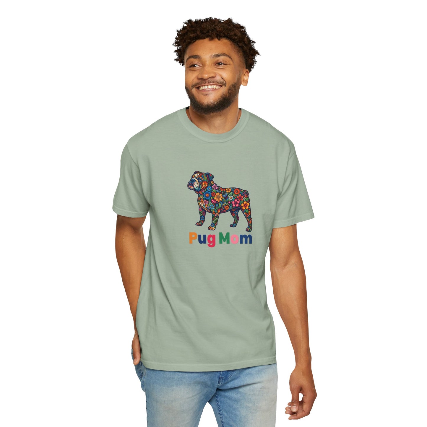 Pug Mom Floral T-Shirt