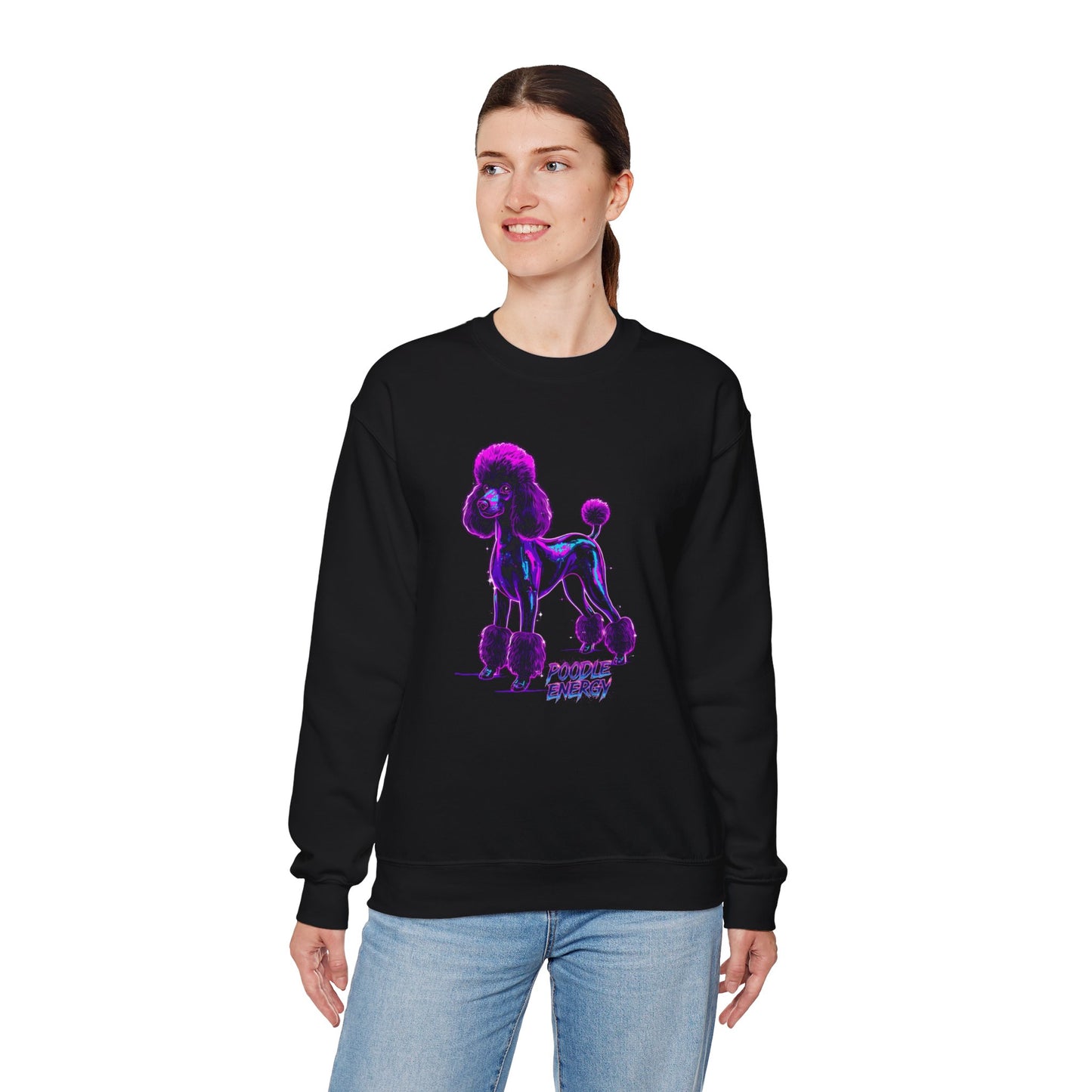 Neon Glow Poodle Crewneck | Poodle Gifts for Dog Lovers | Trendy Pet Sweatshirt