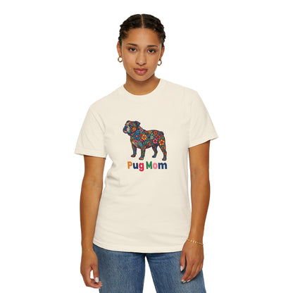 Pug Mom Floral T-Shirt