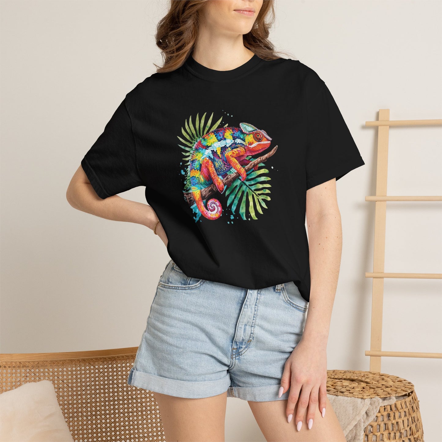 Chroma Chameleon T-Shirt | Tropical Reptile Graphic Tee for Pet Lovers