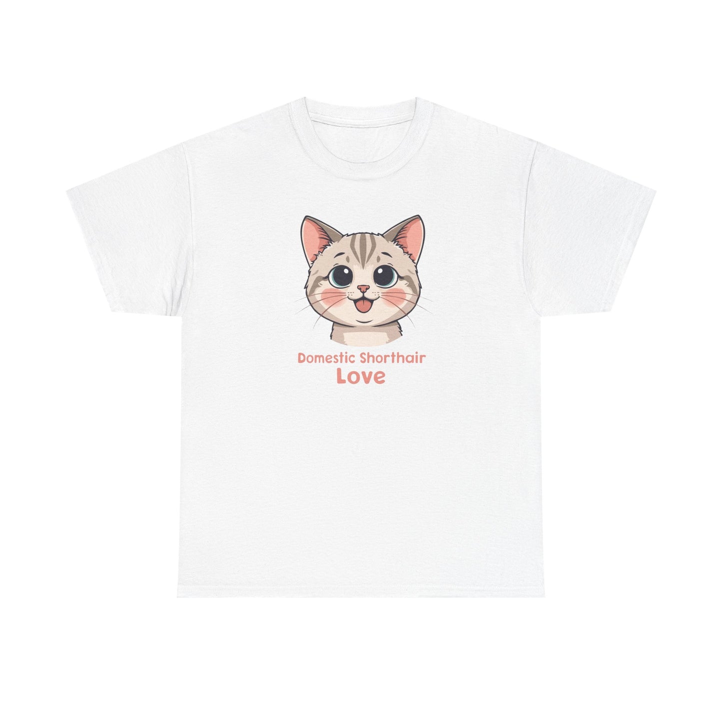 Domestic Shorthair Cat Love T-Shirt — Cute Kitten Graphic Tee