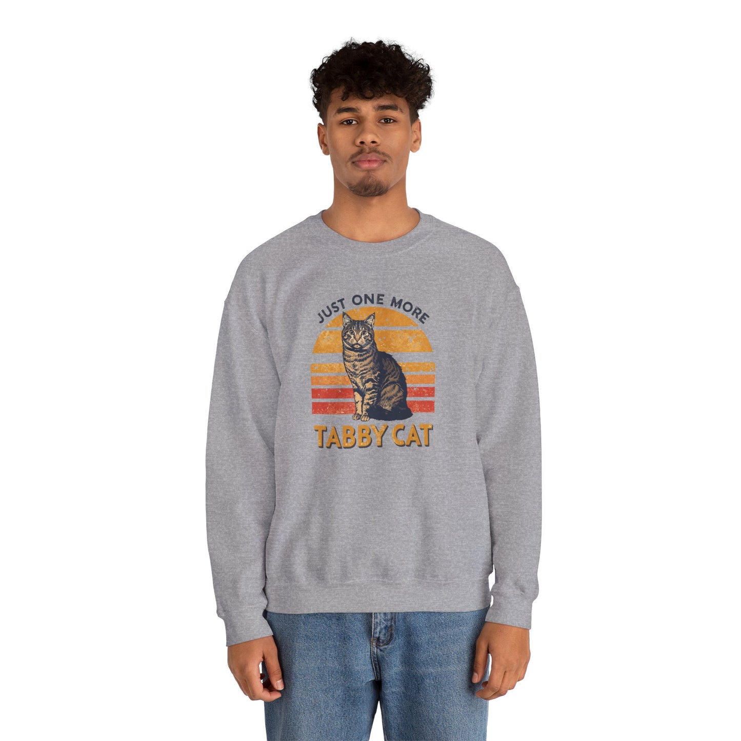 Tabby Cat Crewneck Sweatshirt – "Just One More Tabby Cat" Retro Graphic