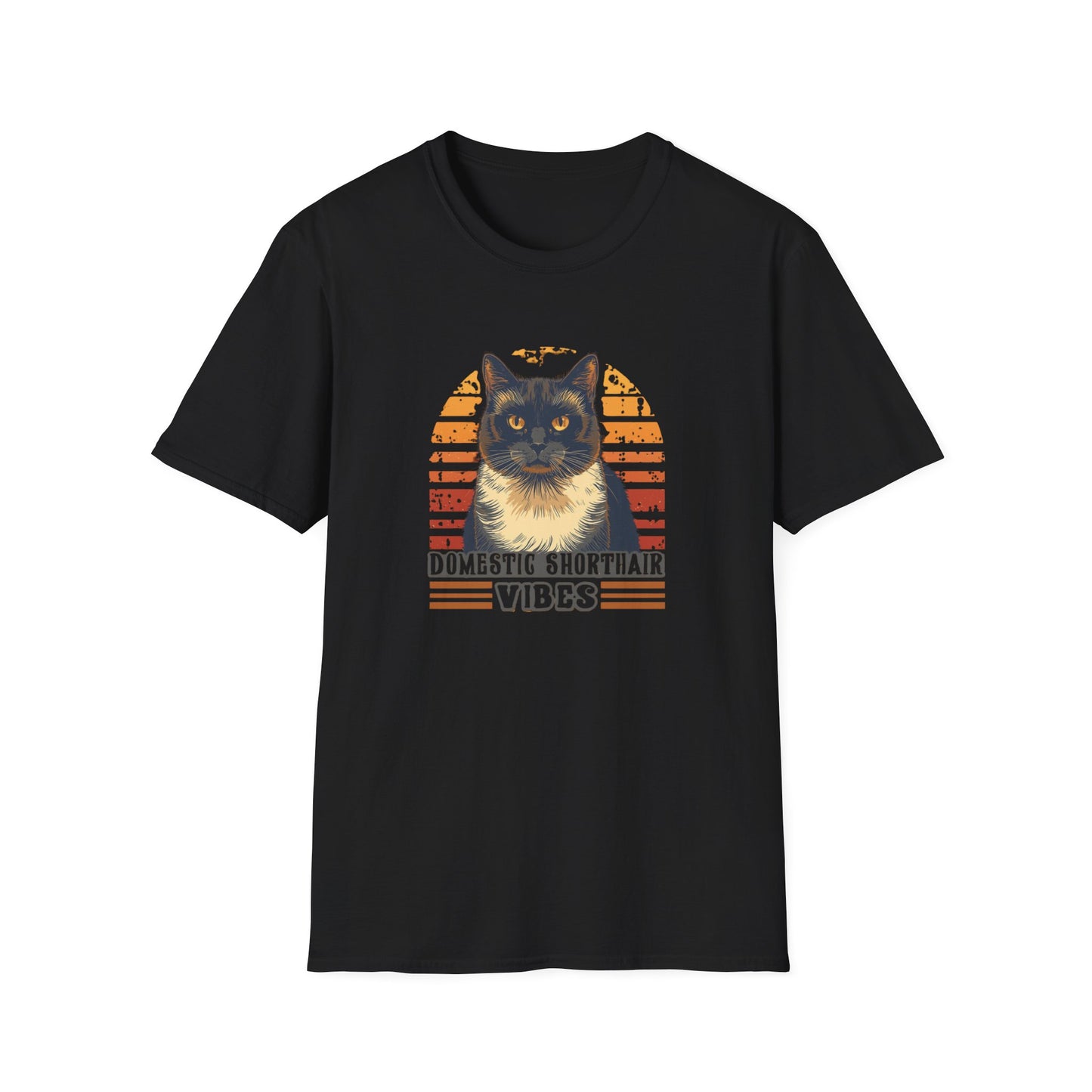 Domestic Shorthair Vibes T-Shirt — Retro Cat Lover Tee