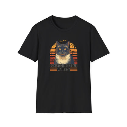 Domestic Shorthair Vibes T-Shirt — Retro Cat Lover Tee