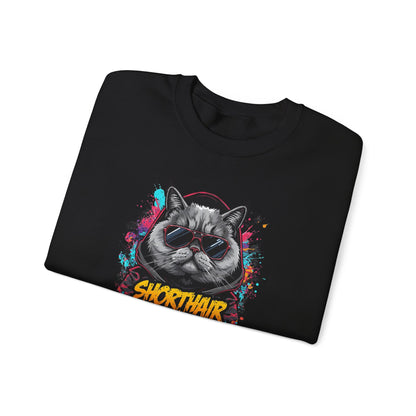 Shorthair Squad Cat Sweatshirt – Graphic Crewneck for Cat Lovers