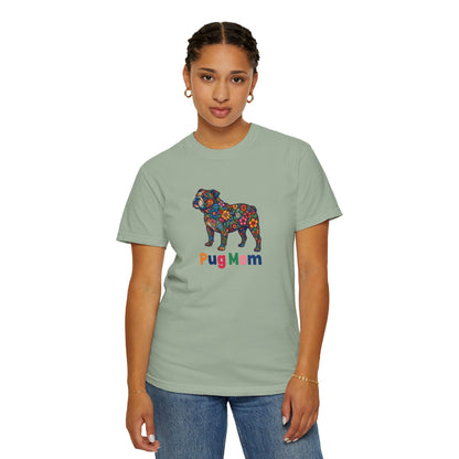 Pug Mom Floral T-Shirt