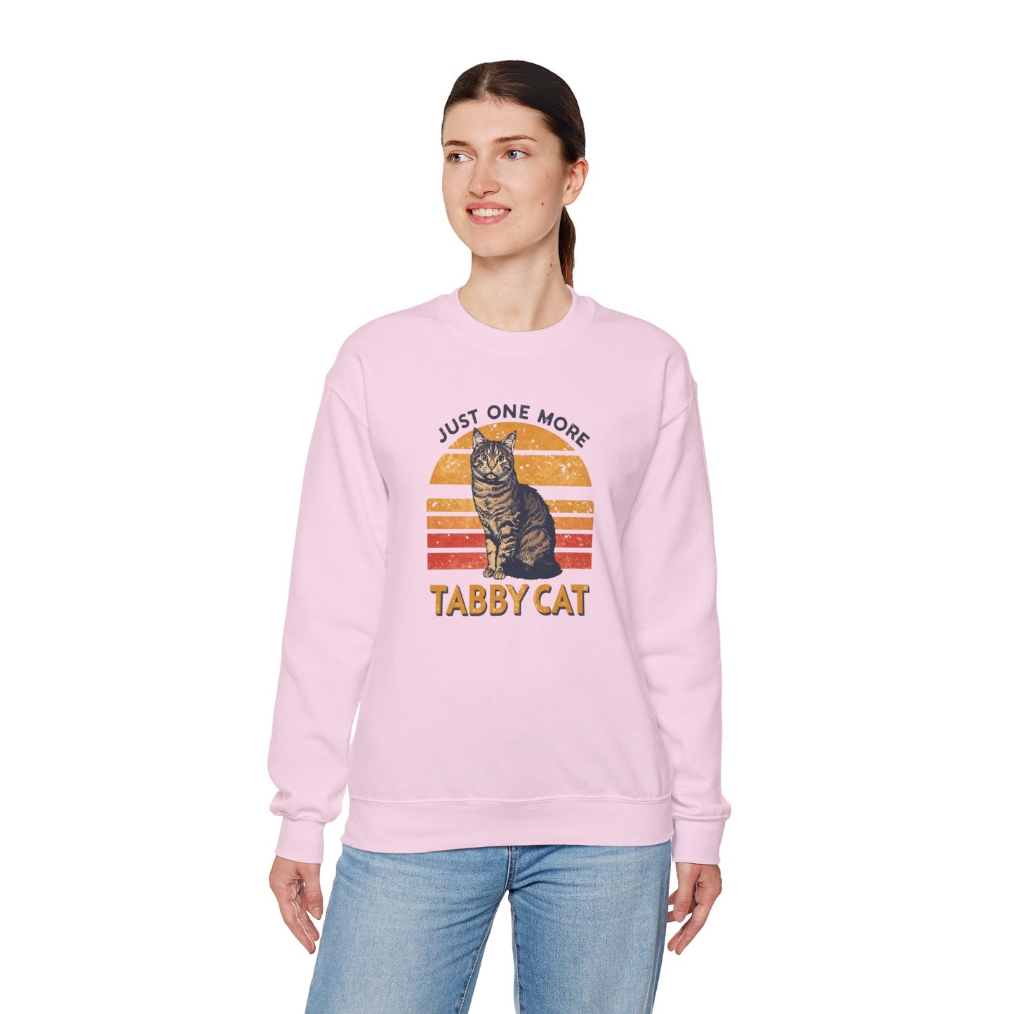Tabby Cat Crewneck Sweatshirt – "Just One More Tabby Cat" Retro Graphic