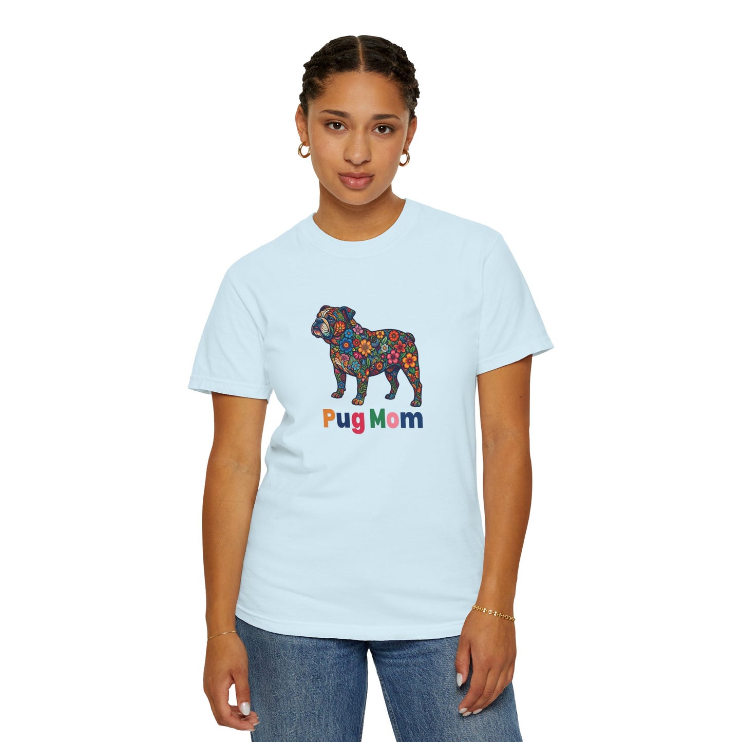 Pug Mom Floral T-Shirt