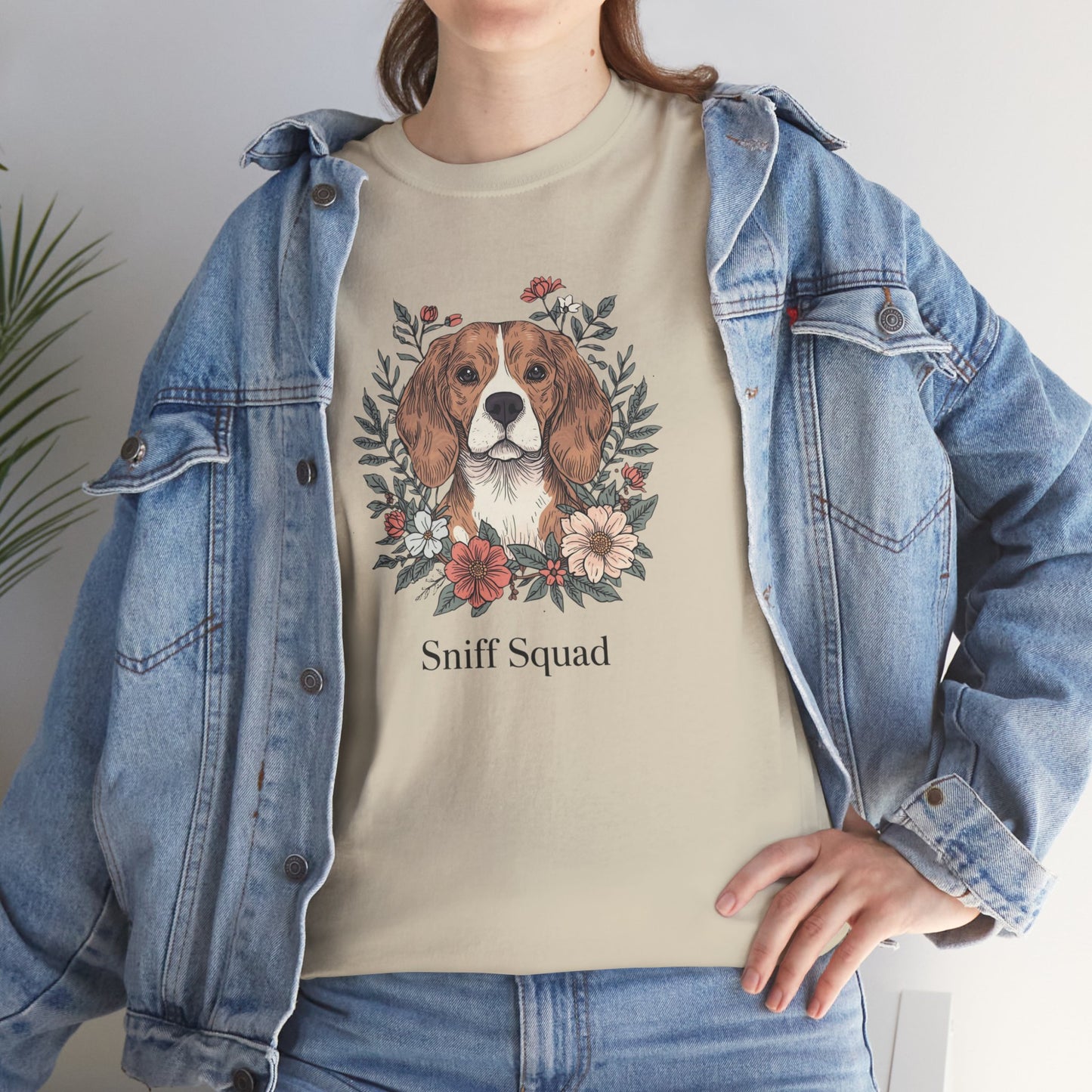 Beagle Floral "Sniff Squad" T‑Shirt - Cute Dog Lover Tee