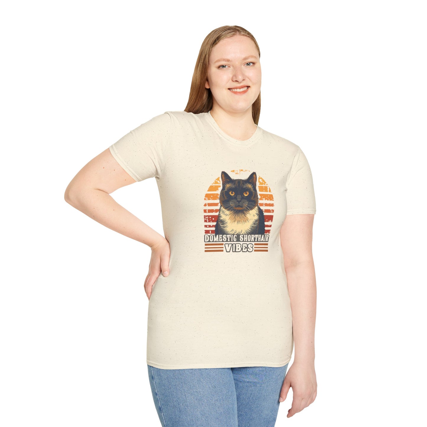Domestic Shorthair Vibes T-Shirt — Retro Cat Lover Tee