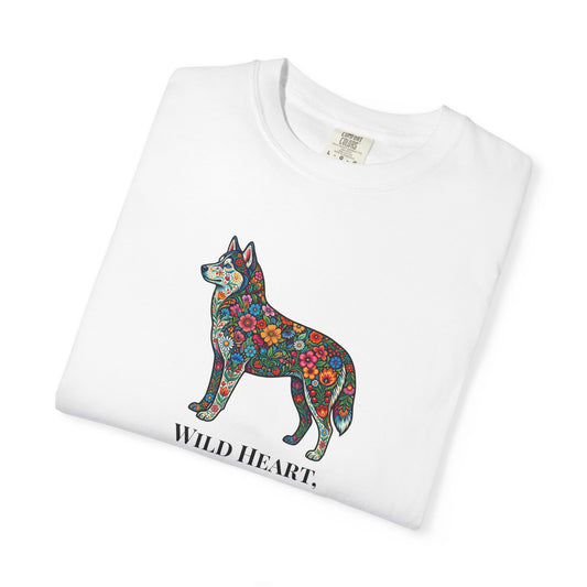 Floral Husky T-Shirt- "Wild Heart, Soft Soul" Graphic Tee