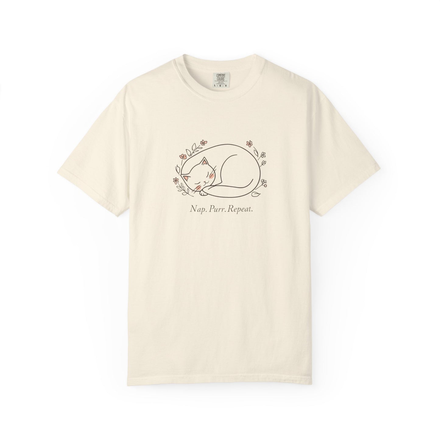 Cat Nap T-Shirt — "Nap Peer Repose" Cute Sleeping Cat Graphic Tee